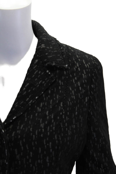 Elie Tahari Womens Wool Blend Textured Short Sleeve Lined Jacket Black Size M