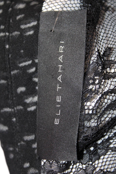 Elie Tahari Womens Wool Blend Textured Short Sleeve Lined Jacket Black Size M