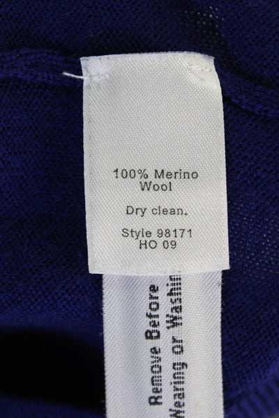 J Crew Mens Merino Wool V-neck Long Sleeve Sweater Top Ultramarine Blue Size XL