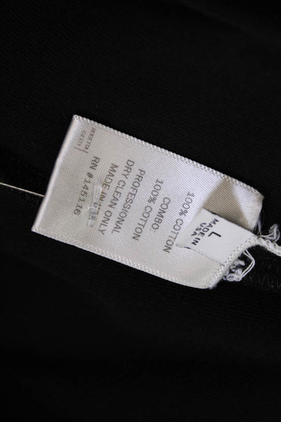 Rosetta Getty Womens Ruffled Detail Short Sleeves Shirt Black Cotton Size Large