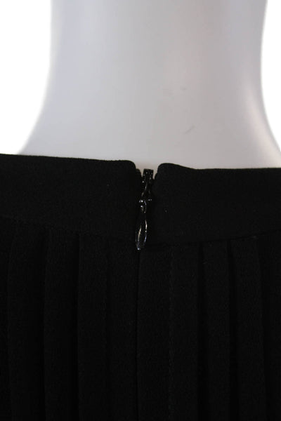 Co. Womens Pleated Shoulders Long Sleeves Key Hole Neck Blouse Black Size Large