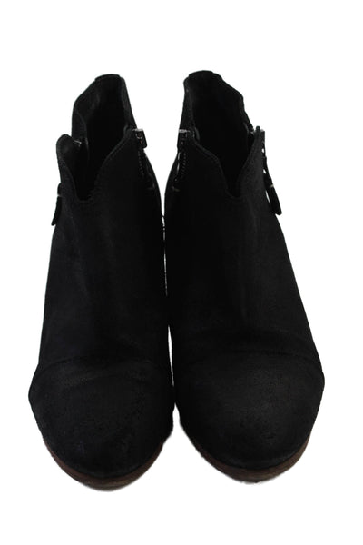 Rag & Bone Womens Suede Zippered Ankle High Heeled Booties Black Size 8.5