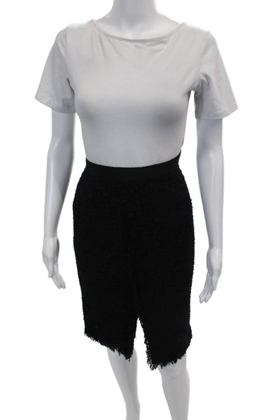 Giambattista Valli Womens Textured Side Zip Lined Pencil Skirt Black Size M