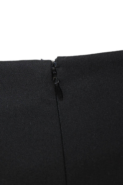 Wes Gordon Womens Snakeskin Print Sides Slim Leg Dress Pants Black Wool Size 8