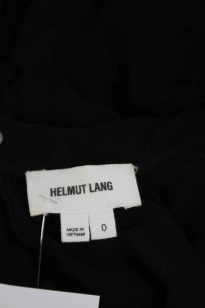 Helmut Lang Womens Crew Neck Open Back Short Sleeve Romper Black Size 0