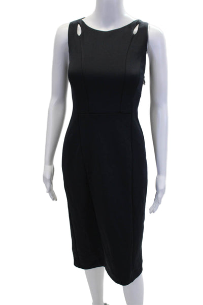 Tahari Womens Sleeveless Strap Cut Out Detail Pencil Dress Dark Blue Size 2