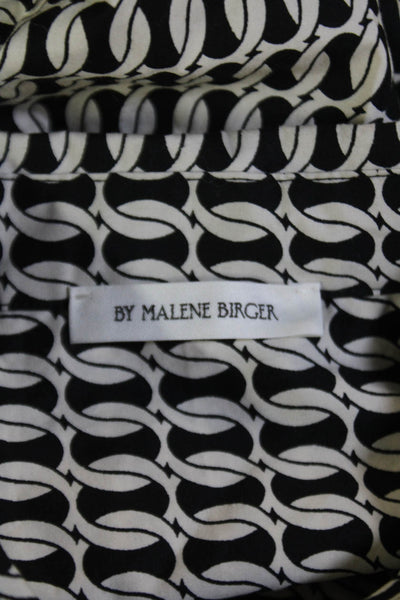 By Malene Birger Womens Printed Button Down Shirt White Black Size EUR 40