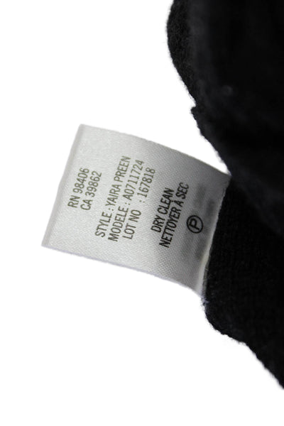 Theory Womesn Wool Cowl Neck Long Sleeve Cardigan Sweater Top Black Size M