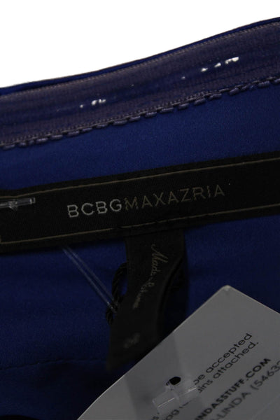 BCBGMAXAZRIA Women's One Shoulder Sleeveless Bandage Mini Dress Blue Size 2
