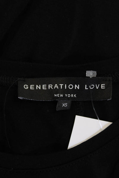 Generation Love Womens Sleeveless Layered Eyelet Lace Hem Top Black Size XS
