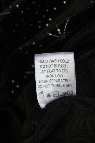 Superdown Womens Back Zip Strapless Velvet Metallic Sparkle Dress Black Size XS