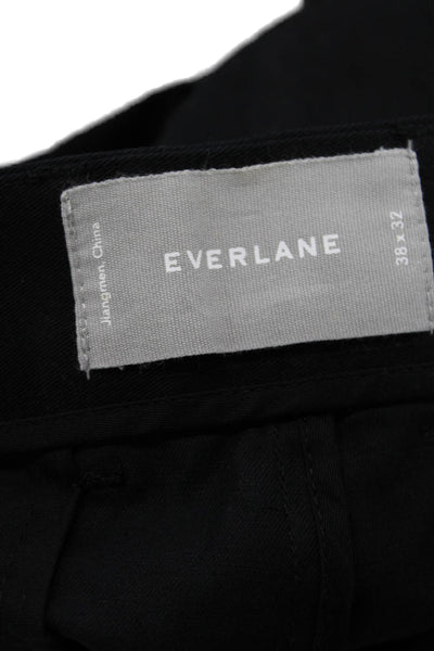 Everlane Mens The Heavyweight Straight Leg Chino Pants Black Cotton Size 38X32