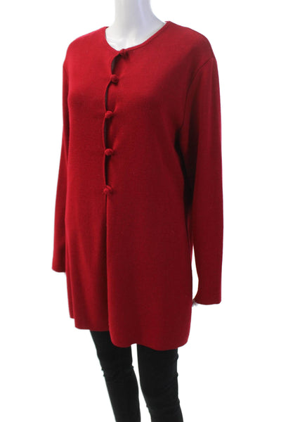 Royal Mer Bretagne Womens Knit Buttoned Mid Length Cardigan Cherry Red Size 46