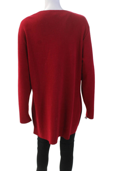 Royal Mer Bretagne Womens Knit Buttoned Mid Length Cardigan Cherry Red Size 46