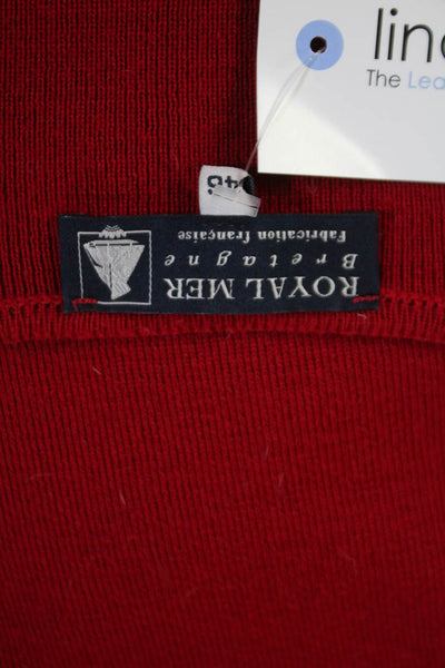 Royal Mer Bretagne Womens Knit Buttoned Mid Length Cardigan Cherry Red Size 46