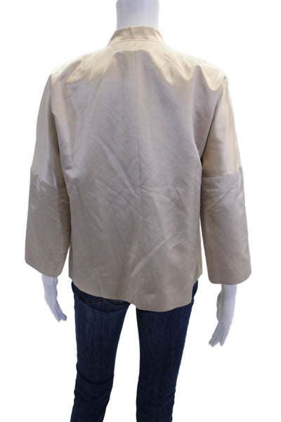 DKNY Women's Long Sleeves Open Front Basic Jacket Beige Size 8