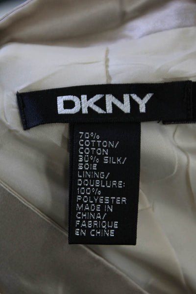 DKNY Women's Long Sleeves Open Front Basic Jacket Beige Size 8