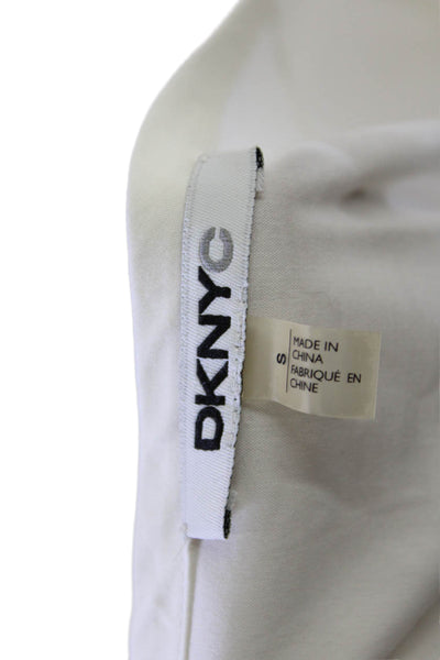 DKNYC Women's Round Neck Short Sleeves Tunic Blouse White Size S