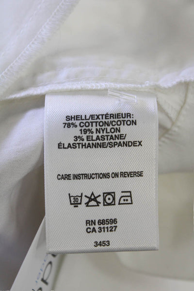 DKNYC Women's Round Neck Short Sleeves Tunic Blouse White Size S