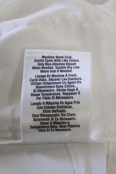 DKNYC Women's Round Neck Short Sleeves Tunic Blouse White Size S