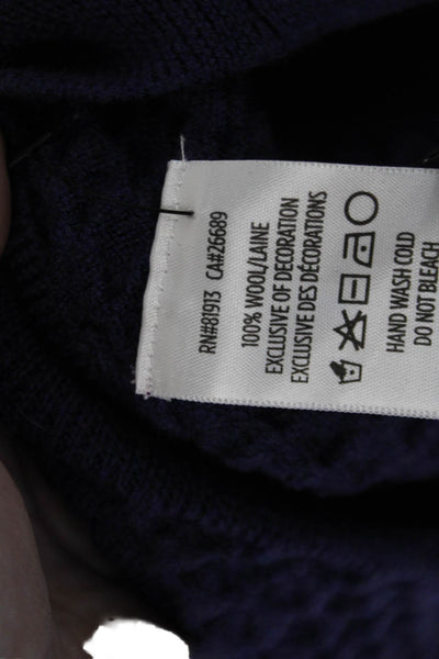 Robert Graham Mens Wool Textured Long Sleeve Pullover Sweater Purple Size L
