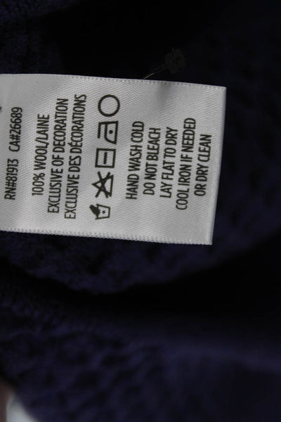 Robert Graham Mens Wool Textured Long Sleeve Pullover Sweater Purple Size L