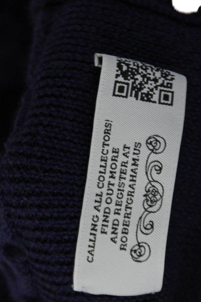 Robert Graham Mens Wool Textured Long Sleeve Pullover Sweater Purple Size L