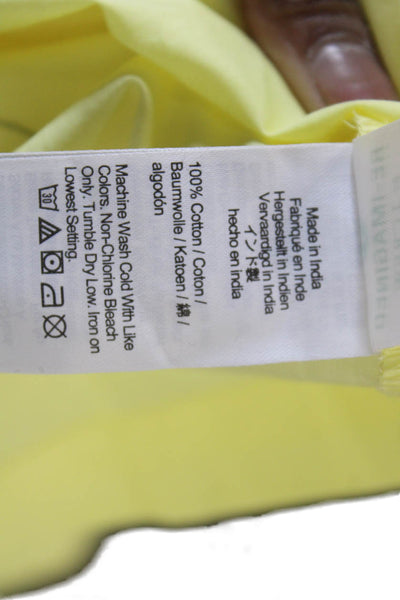 J Crew Womens Cotton Sleeveless Tied Square Neck Mini Dress Yellow Size 2XS