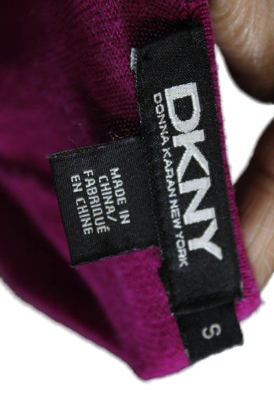 DKNY Womens Silk Blend V Neck Long Sleeves Sweater Violet Pink Size Small
