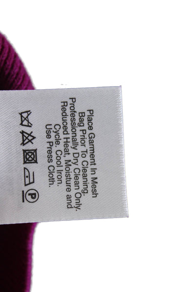 DKNY Womens Silk Blend V Neck Long Sleeves Sweater Violet Pink Size Small