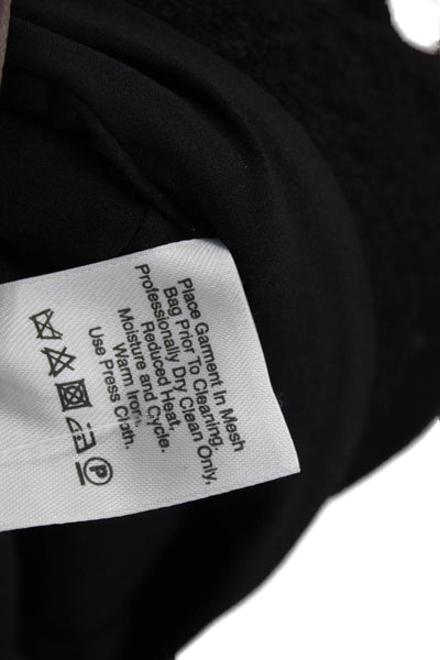 DKNY Womens Hook Closure Long Sleeves Jacket Black Wool Blend Size 4