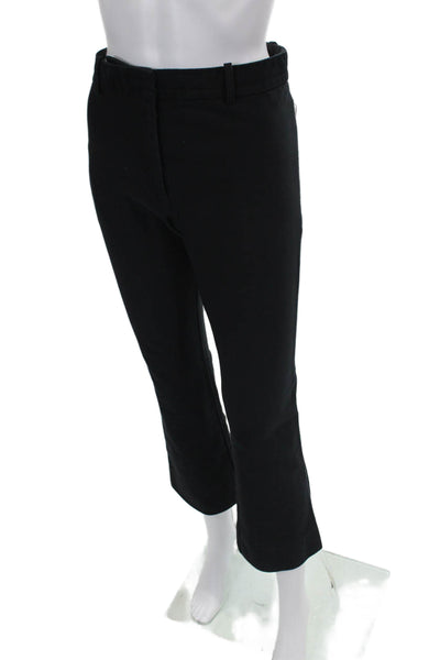 10 Crosby Derek Lam Womens High Rise Straight Leg Pants Black Cotton Size 8