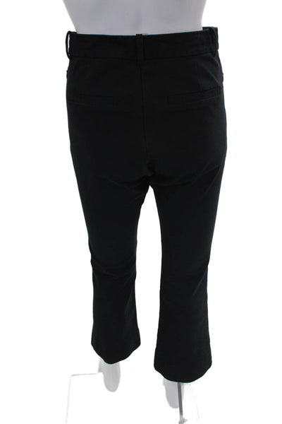 10 Crosby Derek Lam Womens High Rise Straight Leg Pants Black Cotton Size 8