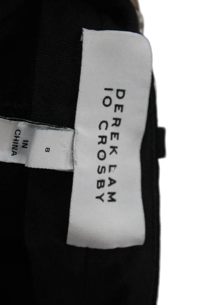 10 Crosby Derek Lam Womens High Rise Straight Leg Pants Black Cotton Size 8
