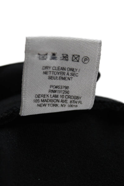 10 Crosby Derek Lam Womens High Rise Straight Leg Pants Black Cotton Size 8