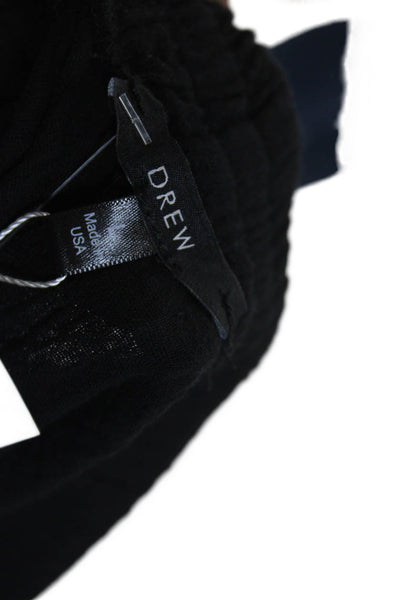 Drew Womens Cotton Textured High Rise Cargo Solana Pants Solid Black Size L