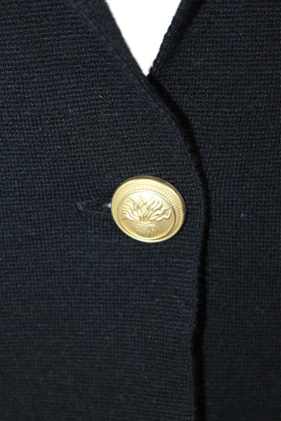 J Crew Womens Cotton Blend Woven Texture One Button Blazer Jacket Black Size S