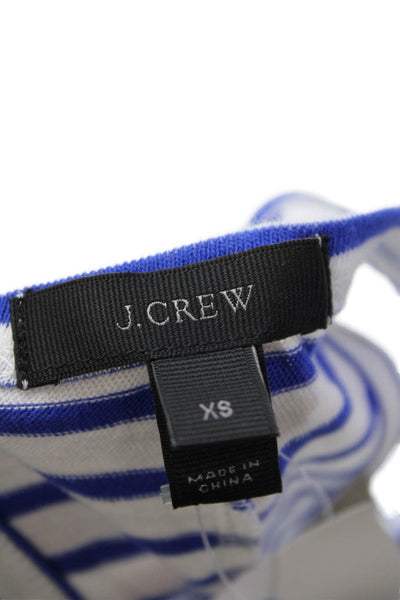 J Crew Womens Cotton Blue Striped Print Scoop Neckline Tank Dress White Size XS