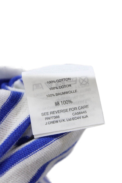 J Crew Womens Cotton Blue Striped Print Scoop Neckline Tank Dress White Size XS