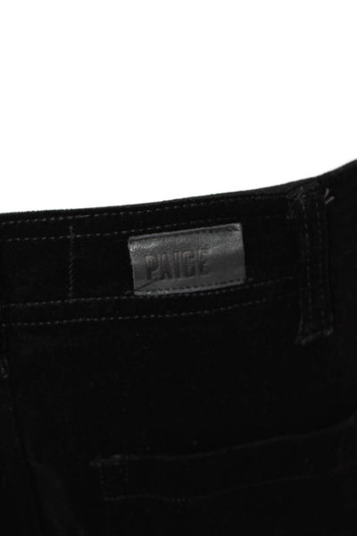 Paige Womens Zipper Fly High Rise Nellie Velvet Wide Leg Jeans Black Size 30