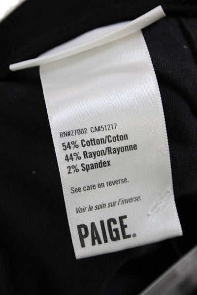 Paige Womens Zipper Fly High Rise Nellie Velvet Wide Leg Jeans Black Size 30