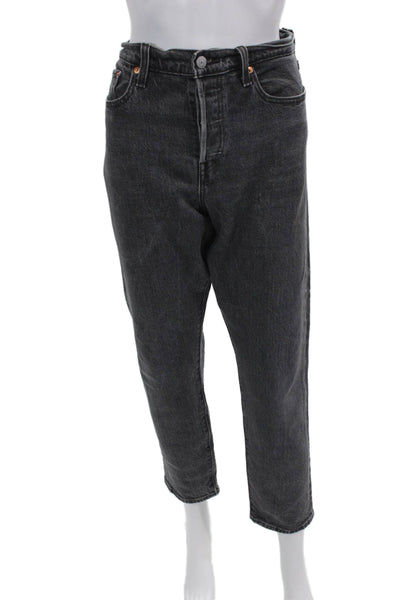 Levis Womens Cotton Denim Five Pocket Mid-Rise Wedgie Jeans Black Size 29