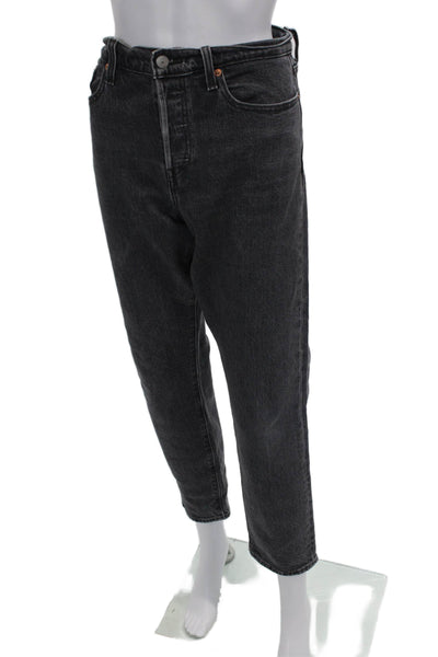 Levis Womens Cotton Denim Five Pocket Mid-Rise Wedgie Jeans Black Size 29