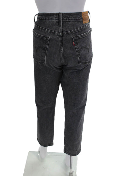 Levis Womens Cotton Denim Five Pocket Mid-Rise Wedgie Jeans Black Size 29