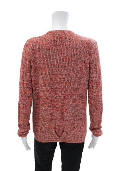 Sandro Womens Woven Button Down Cardigan Sweater Red Black Cotton Size 1