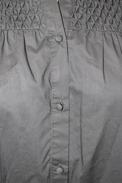 Christy Lynn Womens Short Sleeves Button Down Dress Black Cotton Size Small