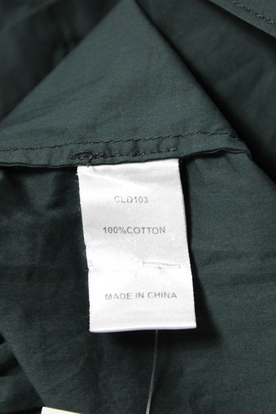 Christy Lynn Womens Short Sleeves Button Down Dress Black Cotton Size Small