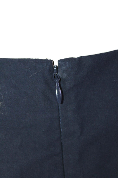 Uniqlo Womens Back Zip Cap Sleeve Boat Neck Knee Length Shift Dress Navy Large