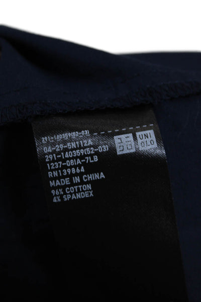 Uniqlo Womens Back Zip Cap Sleeve Boat Neck Knee Length Shift Dress Navy Large