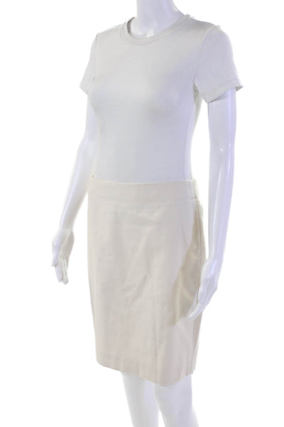 J Crew Womens Cotton Unlined Zipped Straight Pencil Mini Skirt Oatmeal Size 6P